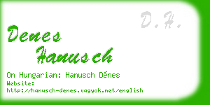 denes hanusch business card